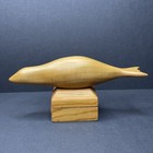 Vintage 1980s Solid Wood Hand-carved Earless Seal Inuit Native Indian Carving