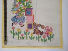 Vintage Silver Needle Little Girl Tulip Angel 19  Stocking Hp Needlepoint Canvas