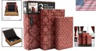 Nesting Decorative Storage Boxes - Faux Leather Keepsakes In Red Brown   Gold