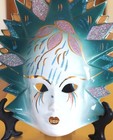 Vintage Masquerade Mask Mardi Gras Mask Ceramic Painted Wall Hanging Face Mask