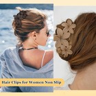 4pcs Large Flower Hair Claw Clips Non-slip Matte Strong Hold For Thick Hair