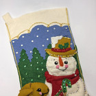 Vintage 1980s Finished Bucilla  frosty   Friends  Kit  82072 Christmas Stocking