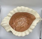 Vtg Atlantic Mold Sea Shell Conch Ceramic Planter Decor Beach Beige Pink Coral