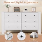 Modern White 6-drawer Dresser  Wide Storage Chest For Bedroom  Entryway  Nursery
