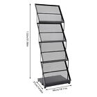Modern Black 4 Level Brochure Display Rack Foldable Magazine Rack Display Stand