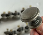 Antique Pewter Cabinet Hardware Round Knob Pulls Lot Of 18 New