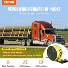 Vevor Truck Straps Winch Straps 4 x30  With Flat Hook For Towing 10 Pack Yellow
