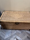 Vintage Wicker   Rattan Storage Trunk  mid-20th Century 