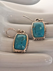 Barse Turquoise 925 Sterling Silver Rope Braid Framed Dangle Earring