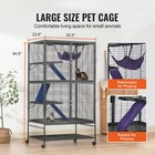 64 6  Metal Small Animal Cage 4-tier Rolling Ferret Cage With Tray 3 Ramps
