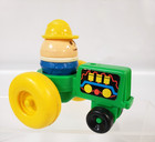 Vintage 1990 Fisher Price Little People Farm Green Tractor With Chunky Figure
