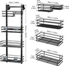 Over The Door Shower Caddy Adjustable 4 Tier Black bathroom Hanging Organizer 
