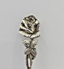 Vintage Nouveau German Solid 835 Sterling Silver Rose Spoon 24 Grams      5 1 2 In