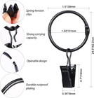 36 Pack Metal Openable Curtain Rings With Clips  1 22 Inch