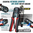 Rj45 Crimp Tool Kit Cat6 Cat5e Cat7 Cat8 Ethernet Cable Tester Set