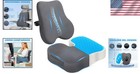 Cooling Gel Seat Cushion   Lumbar Support Pillow Set For Sciatica Relief - Grey