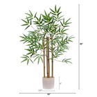 30 h Artificial Indoor Bamboo Tree In Plastic Vanilla Planter New