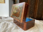 Antique French Napoleon3 Inlaid Copper Brass Mop Wood Jewelry Casket Trinket Box