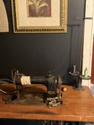 Willcox   Gibbs Antique Treadle Sewing Machine With Wooden Table   Metal Pedal