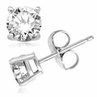 Set Of 4 Sizes  925 Sterling Silver 3 75 Ctw Round Cz Studs Earrings
