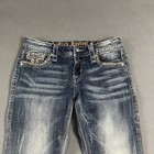 Rock Revival Jeans Womens 28 Blue Betty Boot Whiskering Western Rodeo Cowgirl