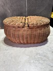 Woven Lidded Basket With Handle Dual Lids Ms6