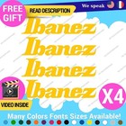 Qty  4 Fits Ibanez Guitar Headstock Logo Decal Sticker Vinyl Replacement Custom