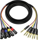 8 Channel 1 4 Inch Trs To Xlr Snake Cables  6 35mm Male Jack Stereo Audio Bal   