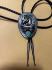 Vintage German Silver Horse Head Bolo Tie Genuine Turquoise Coral