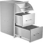 Stainless Steel Outdoor Kitchen Drawers Bbq Drawers Double Access Drawer W paper