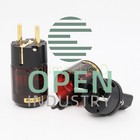 1 Pair P-079e c079 24k Gold-plated Eu Power Plug Ac Power Cord Plugs
