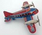 Colorful Vintage Japanese Tin Overseas Airline Penny Toy Plane