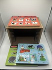 Melissa   Doug Natural Wood Puzzle Storage Case With  3  Complete Sound Puzzles