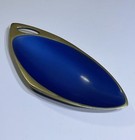 Vintage Mid Century Blue   Gold Enamel Trinket Dish Made In Israel