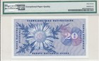 National Bank Switzerland 20 Franken 1961  Pmg  67epq