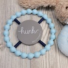Bella Tunno Baby Rattle Set Blue Tan Hunk Silicone Bunny Plush 2pc Infant Toy