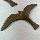 Vtg Mcm Flying Seagull Bird Wall Decor Solid  Brass Made In India Set Of 3