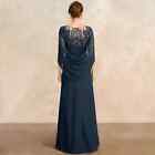 Chiffon Mother Of The Bride Dress Scoop Neck Appliques Zipper Back Banquet Gowns