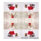   2 two Christmas Decoupage Napkins Paper Napkin Vintage Dog Girl - Free Ship