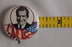 Nixon Campaign Button     American Flag Background     Patriotic 1972 Design