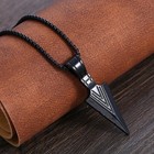 Black Arrowhead Mens Arrow Pendant Necklace 24  Chain - Native American Style Us
