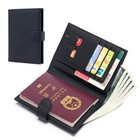 Leather Passport Holder Covers Case  Rfid Blocking Travel Wallet For Men Women