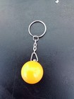 Vintage 1  Happy Smiley Face Solid Yellow Ball Sphere Toy Keychain Key Ring New