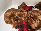 Dan Dee Floppy Moose Plush 23  Plaid Antlers Brown Embroidered Eyes Lays Down