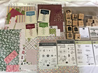 Stampin Up Lot Scrapbooking Lot  Wood Stamps  Rubber Stamp Sets  Paper   Ink