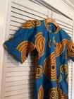 Nigerian Men   s Dashiki Shirt Tribal African Caftan Top Shirt Small S Blue