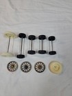 I   vintage Assorted Plastic Wheels   Axels From Various Toy Cars  Trucks Etc  
