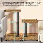 C Shaped End Table Adjustable Height  Sofa Side Table With Wheels  Tv Tray Ta   