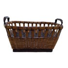 Rectangle Basket Woven Wicker Storage With Handles Cottage Vintage 16   x8   x11   