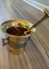 Vintage Mortar And Pestle  solid Brass Pharmacy Herb Apothecary Medicine Heavy